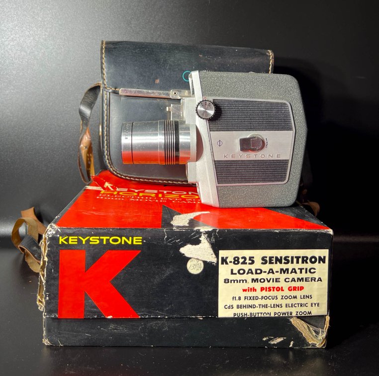 Keystone K-825 Sensitron 8mm Movie Camera with Case and Accessories