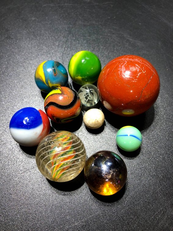 10 Assorted Glass and Clay Marbles