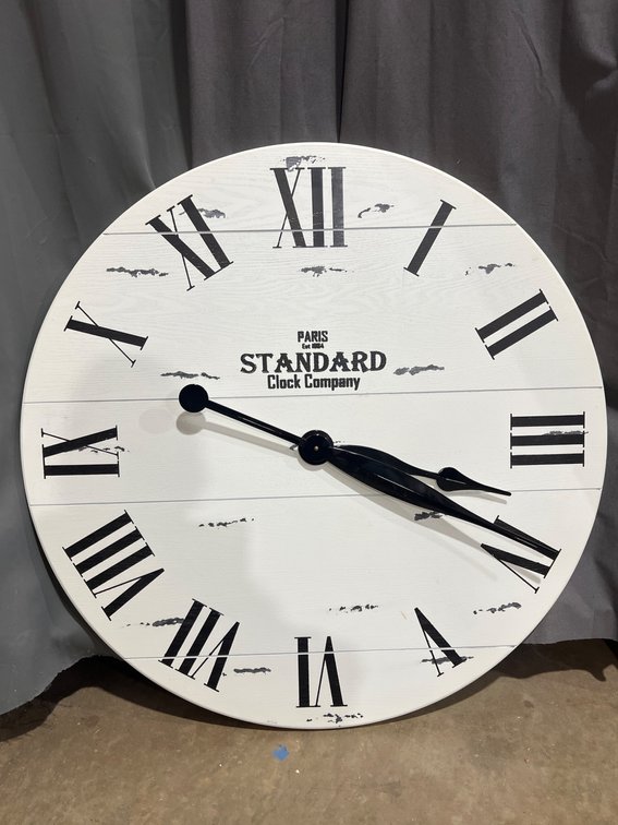 Paris Standard Clock Company 35-Inch Diameter White Wall Clock