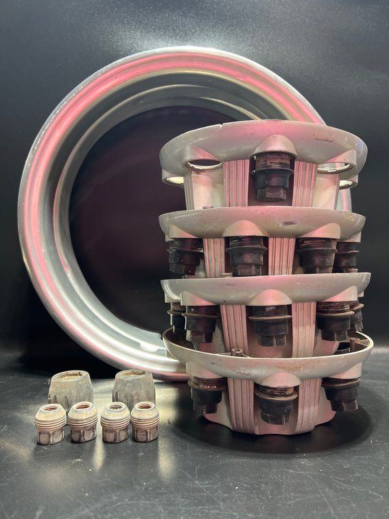Metal Wheel Assemblies, Rings, and Components with Nuts