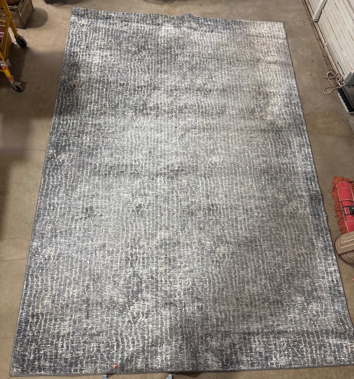 Gray and Cream Area Rug Measuring 113” x 168”