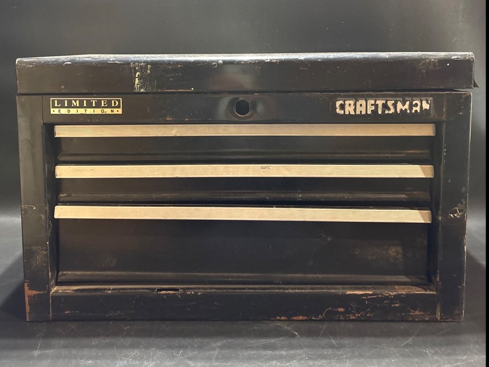 Craftsman Black Metal Toolbox with Drawers and Top Storage