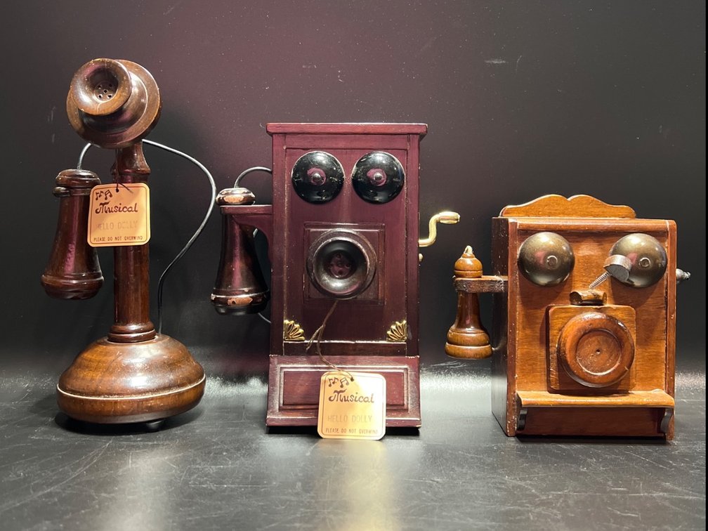 Three Miniature Musical Telephone Replicas With ‘Hello Dolly’ Tune