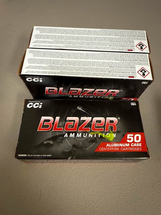 Three Full Boxes of CCI Blazer 9mm Luger 115 GR FMJ Aluminum Case Ammunition