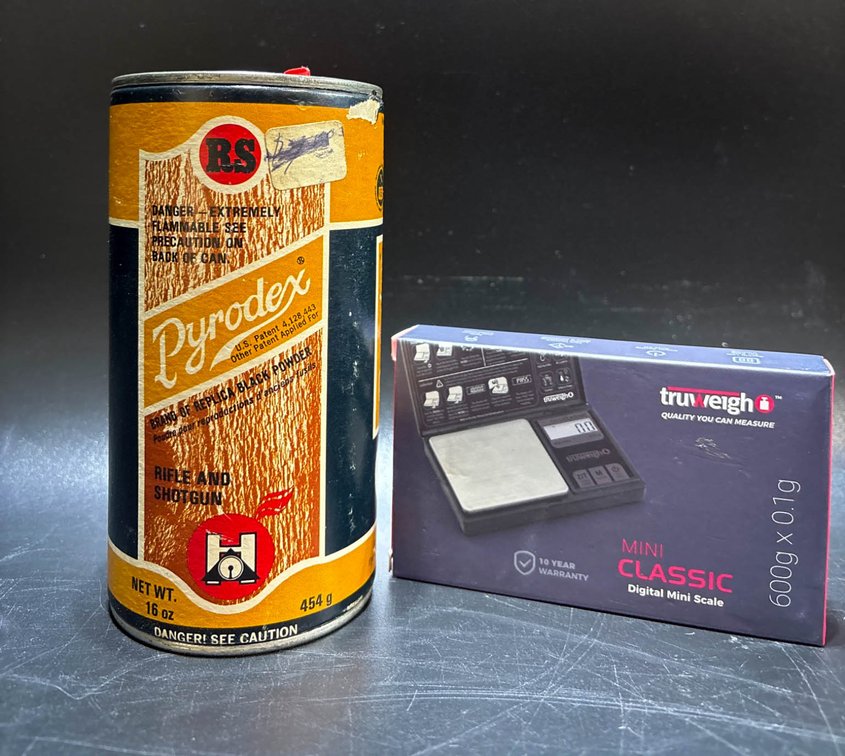 Pyrodex RS Smokeless Propellant Can and TruWeigh Mini Classic Digital Scale