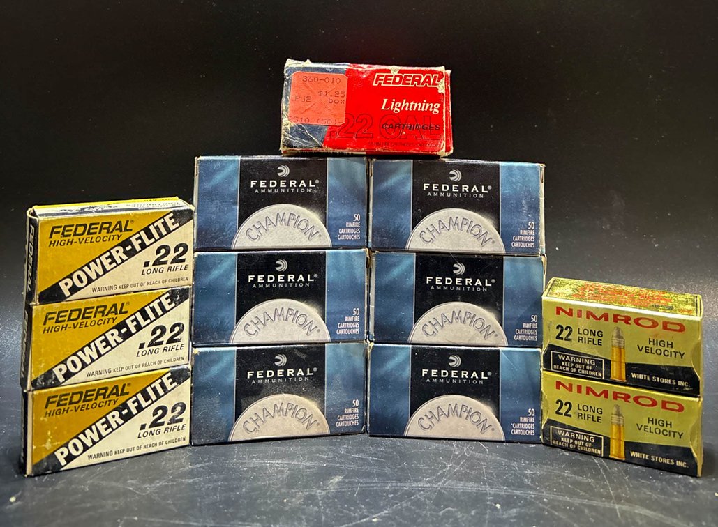 .22 Long Rifle Ammunition Including Federal, Nimrod, and Lightning