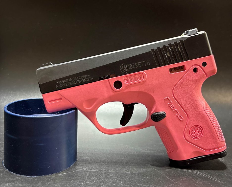 Beretta Nano 9mm Pistol with Pink Polymer Frame and Accessories