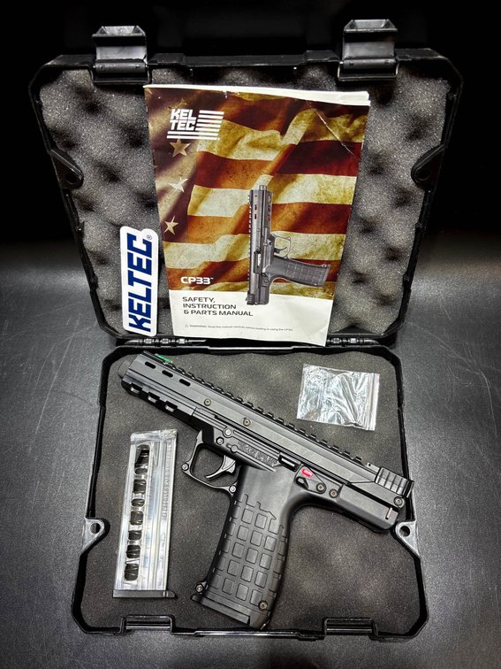 KelTec CP33 .22 LR Pistol with Case and Accessories