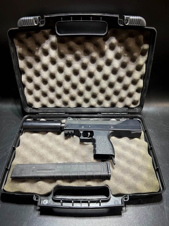 Masterpiece Arms 9mm Semi-Automatic Pistol with Case and Accessories