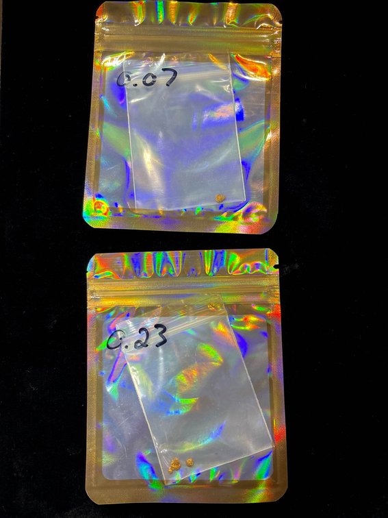 Two Small Gold Nuggets in Holographic Packaging