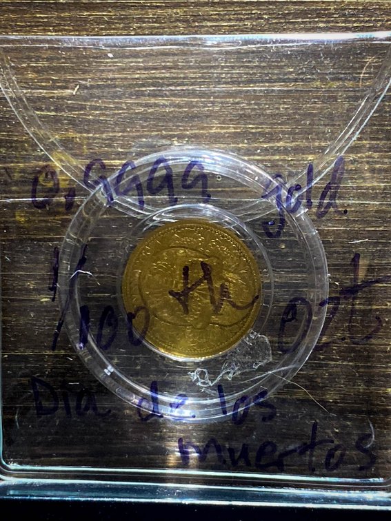 0.999 Gold Dia De Los Muertos 1/100th Oz Commemorative Coin