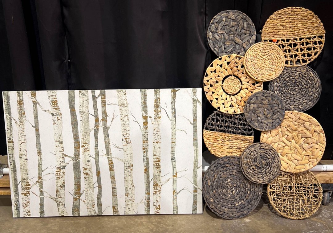 24×36 Wall Art Canvas and 22×40 Woven Wall Decor