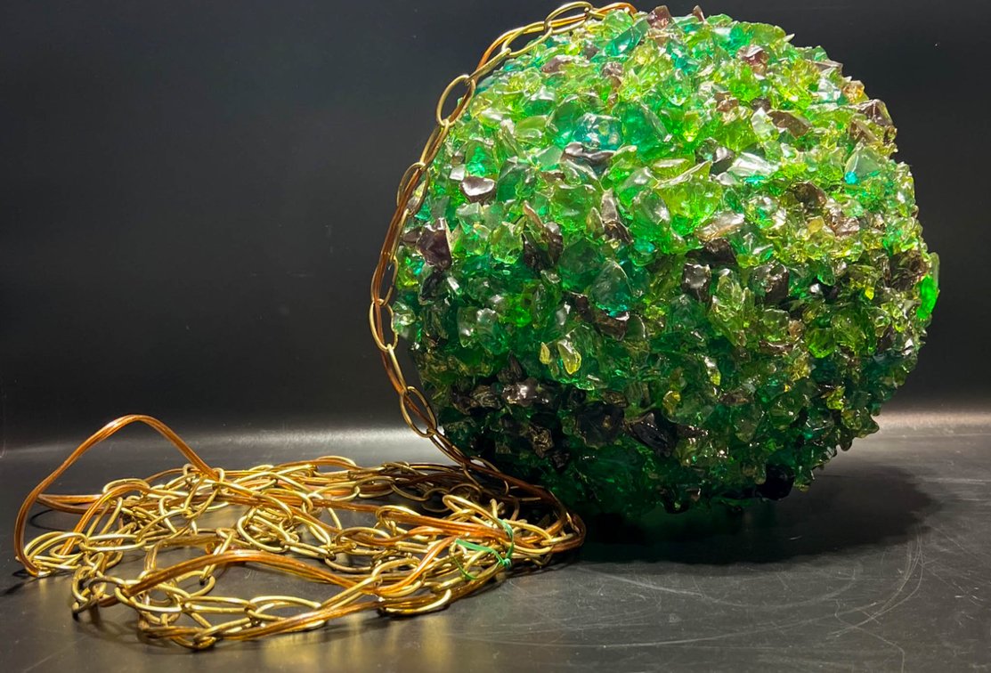 Green Glass Shard Hanging Light