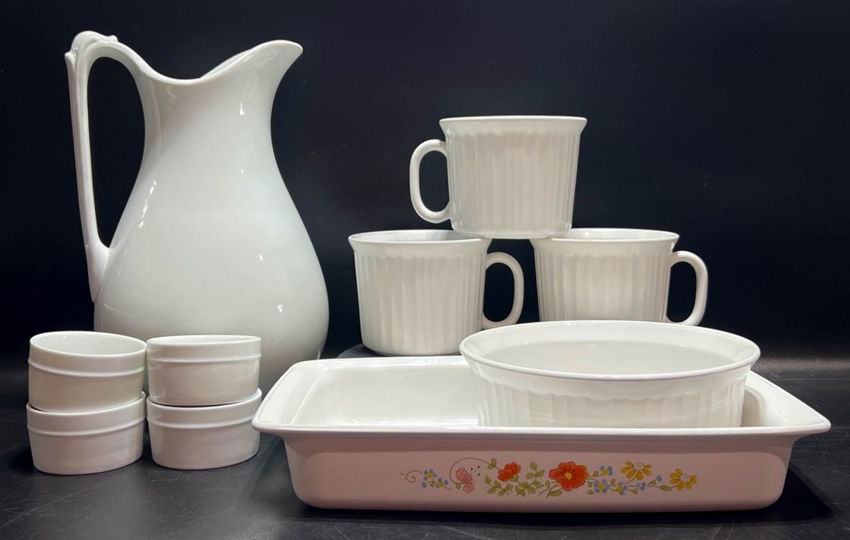 Corningware, Canopy, and J. & G. Meakin Kitchenware