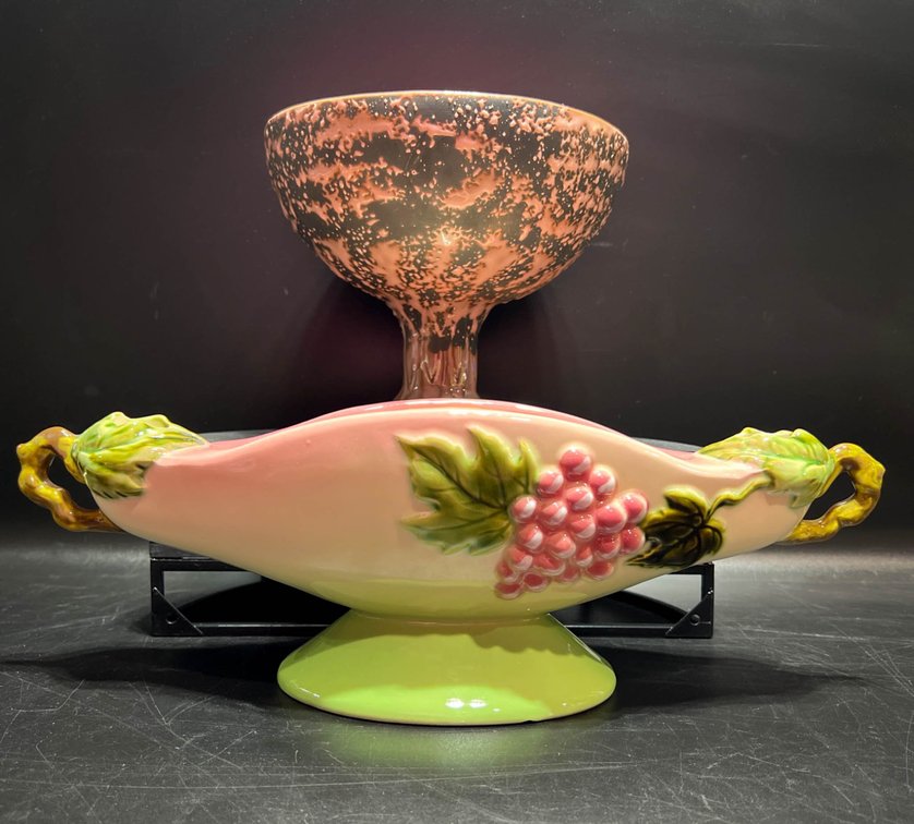 Ceramic Vessels: Tokay USA Grapevine Vase & Horton Ceramics Pink Splatter Chalice