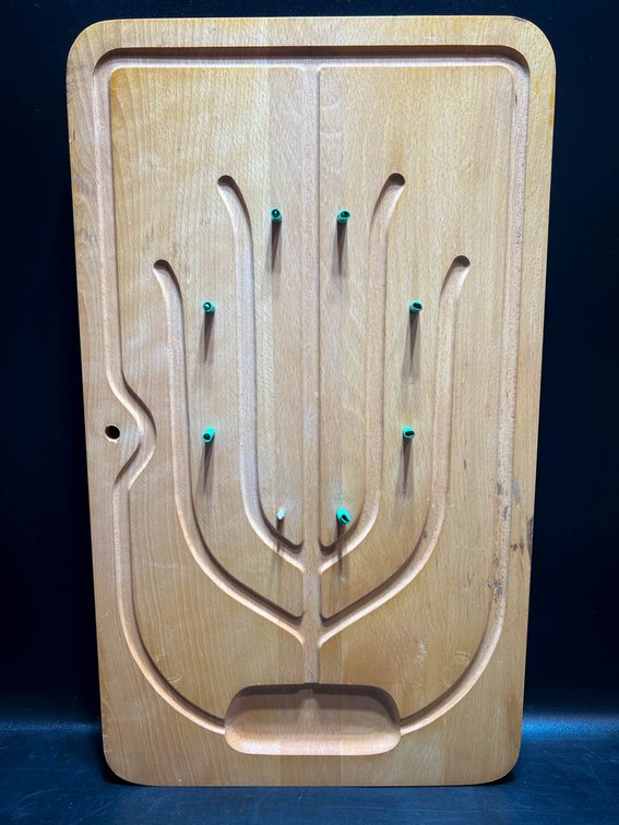 Menorah Cutting Board Made in Yugoslavia with Peg Details