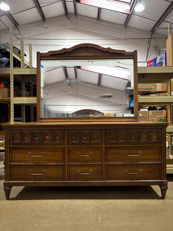 Wooden Dresser with Mirror