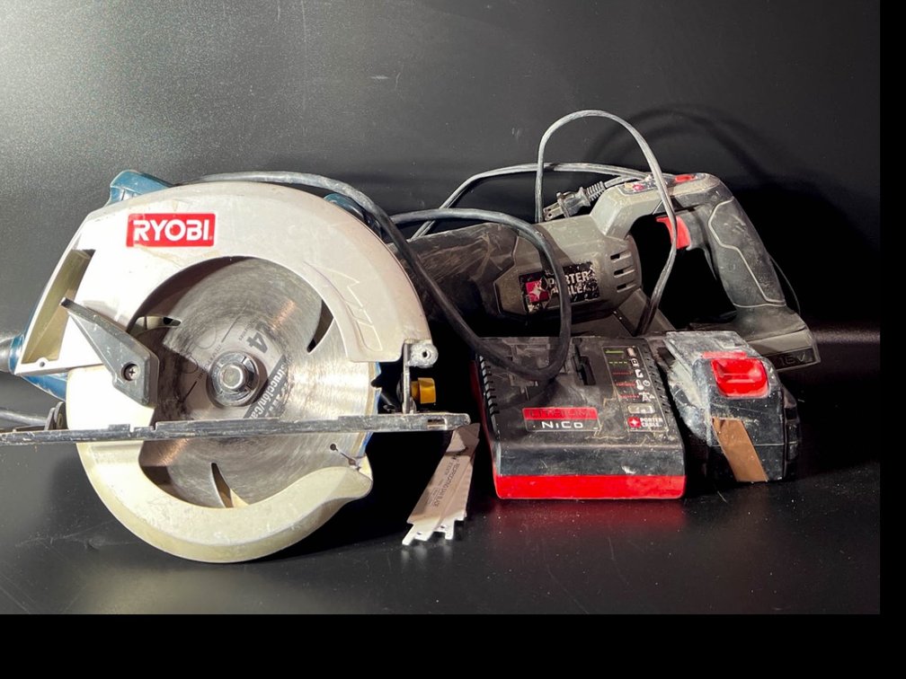 Ryobi Circular Saw and Porter-Cable Reciprocating Saw with Accessories