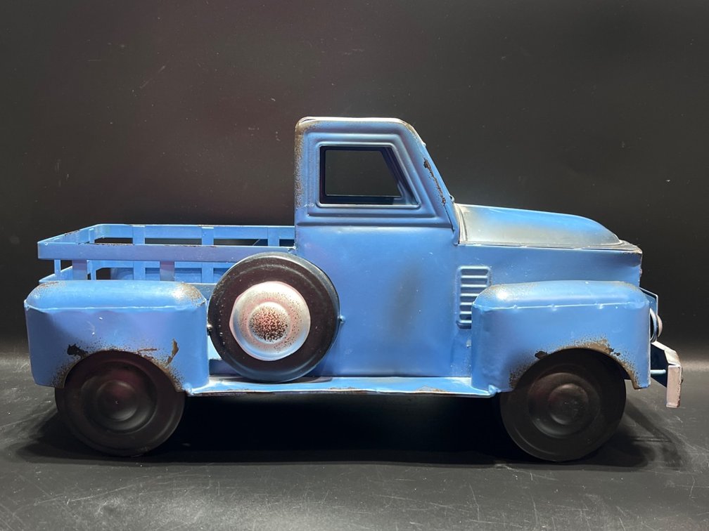 Blue Metal Toy Truck with Spare Tire