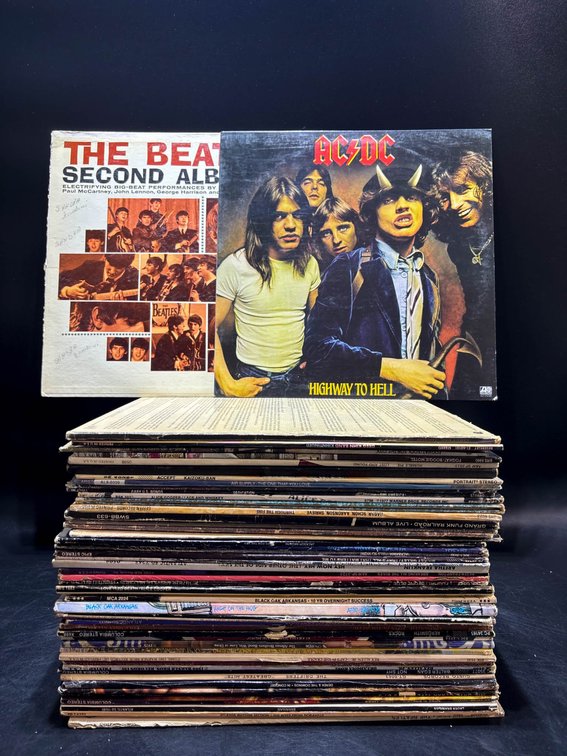 Vinyl Records Including AC/DC and The Beatles