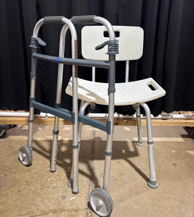 Adjustable Shower Chair and Lightweight Folding Walker with Wheels