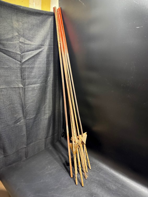 10 Steel Earth Anchors, Approximately 50 Inches in Length