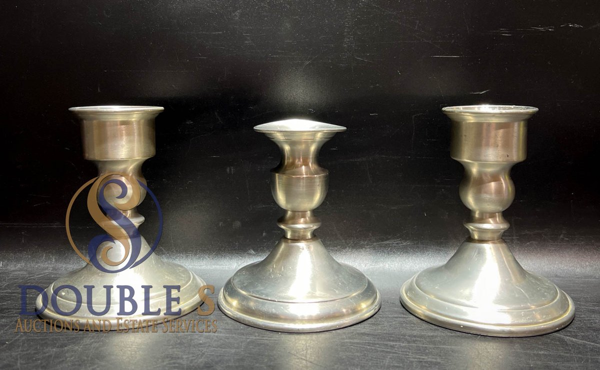 3 Web Pewter Weighted Candlesticks