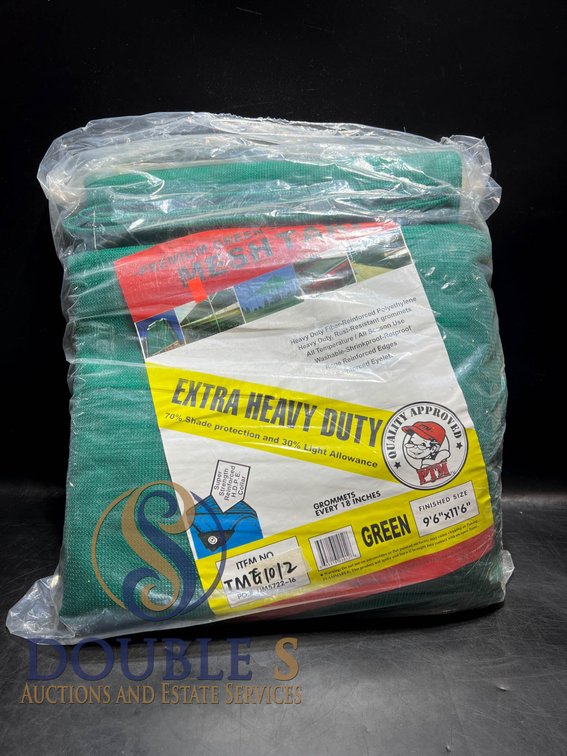 Premium Green Extra Heavy Duty Mesh Tarp, 9’6″ x 11’6″