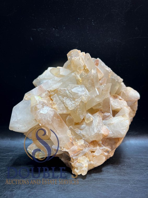 Natural Quartz Crystal Cluster on Rock Matrix
