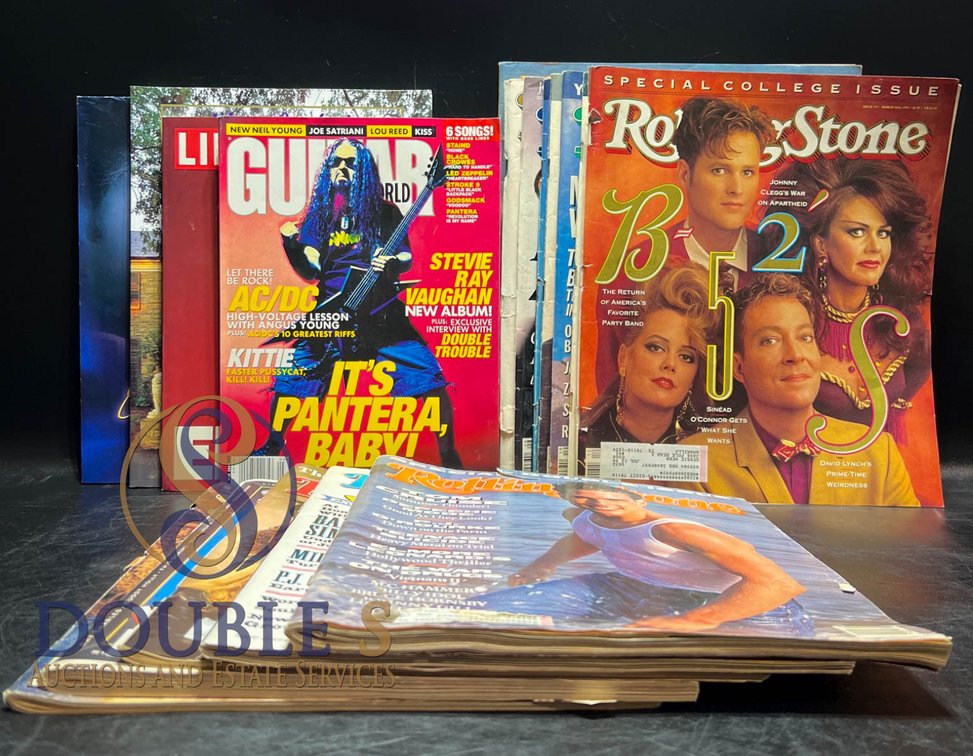Rolling Stone Magazines, Elvis Memorabilia, and Guitar World Magazine