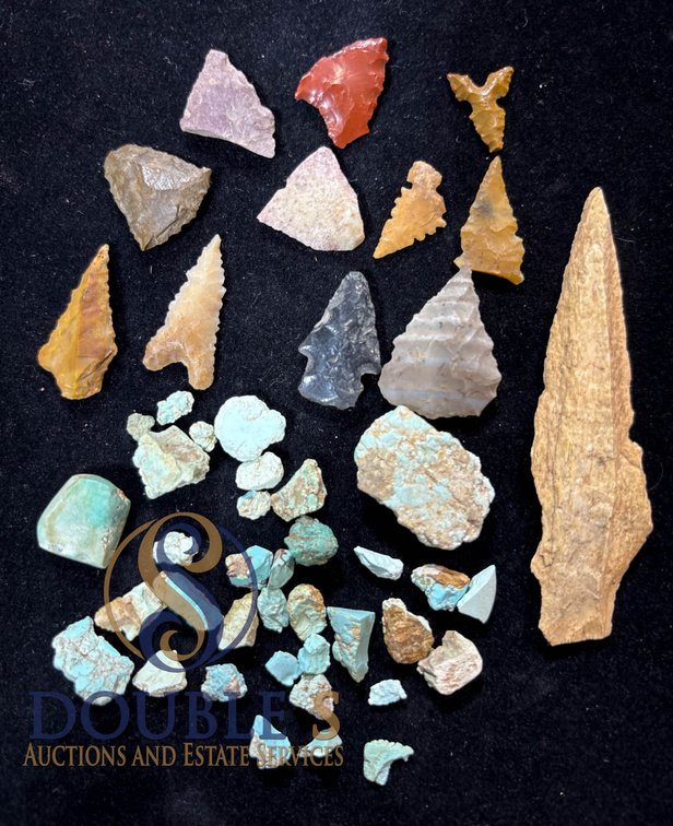 Arrowheads and Turquoise Pieces