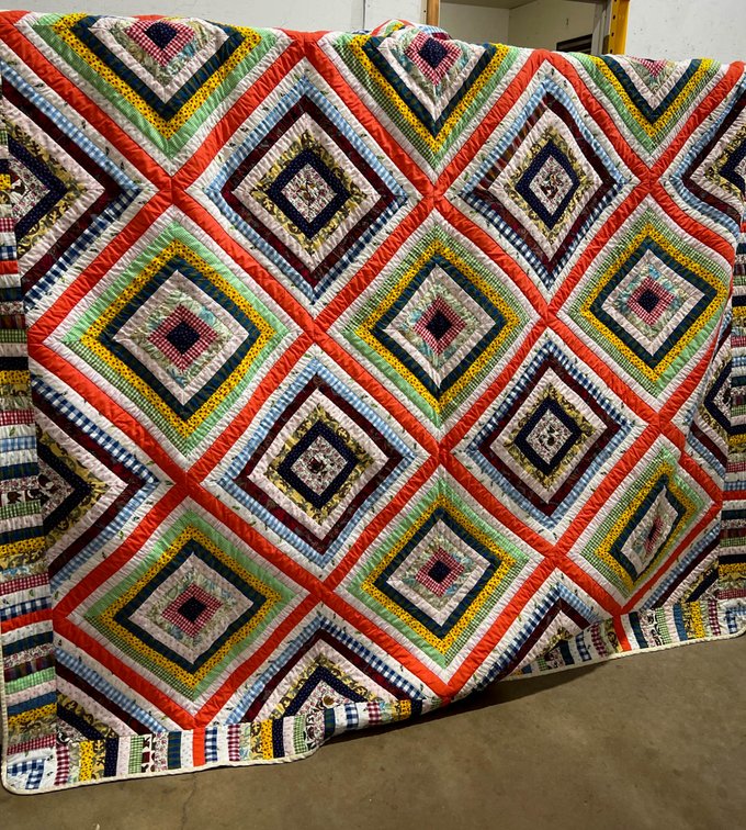 Handmade Multi-Color Patchwork Quilt, 76×84 Inches