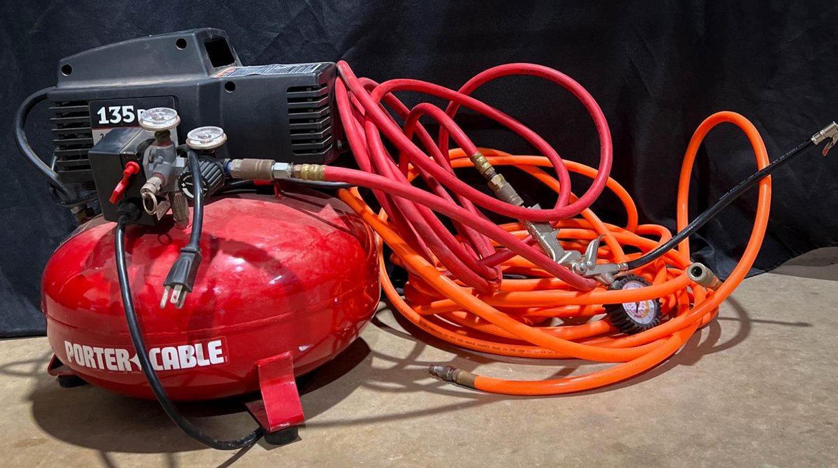 Porter-Cable Air Compressor with Hoses and Attachments, 135 PSI