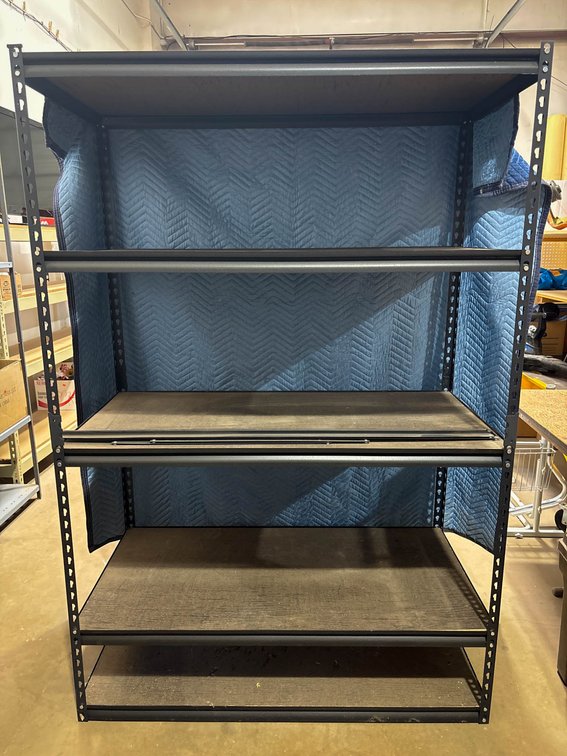 Metal Shelving Unit With Four Adjustable Shelves, 72 Inches High