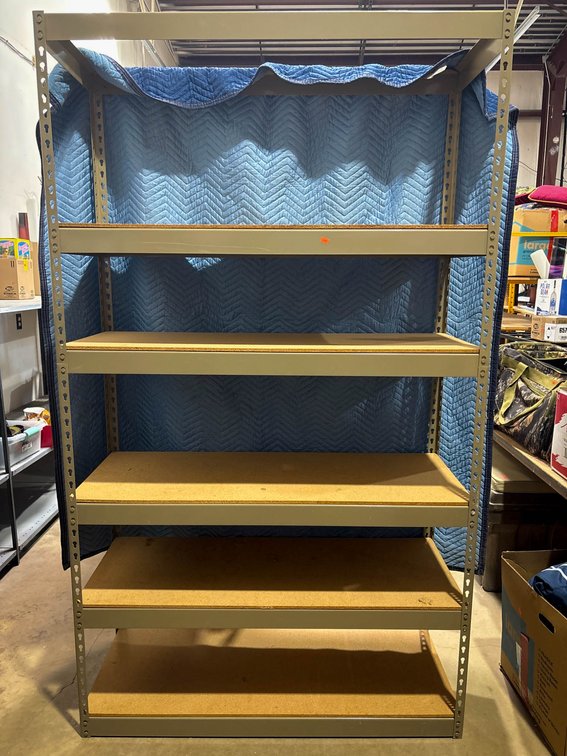 Metal Shelving Unit With Five Adjustable Shelves