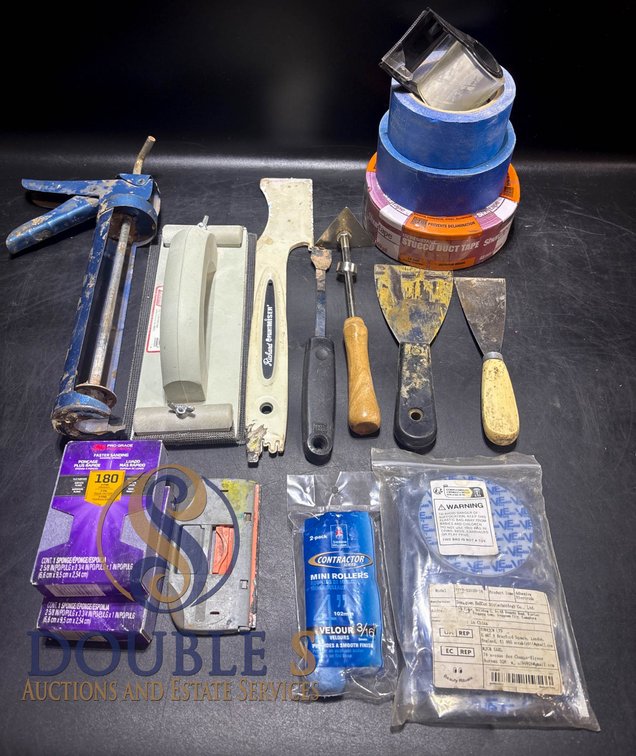 Hand Tools, Sandpaper, Tape, and Rollers
