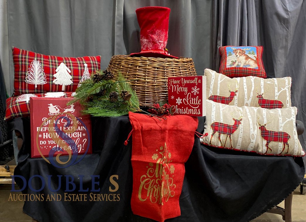 Christmas Decor Including Pillows, Signs, and Accessories
