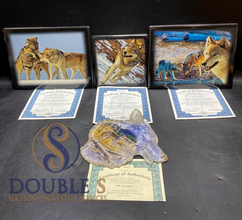 Bradford Exchange Wolf-Themed Art Pieces with Certificates of Authenticity