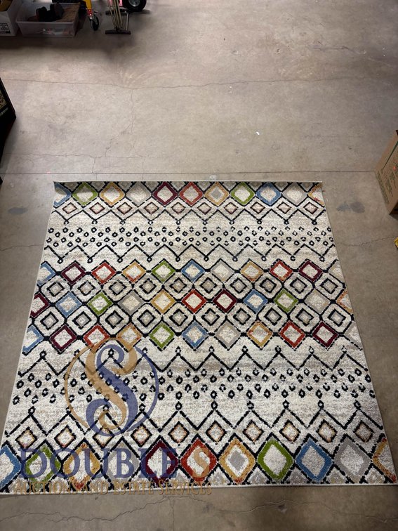 Safavieh Amsterdam 6'7" x 6'7" Square Rug in Ivory/Multi