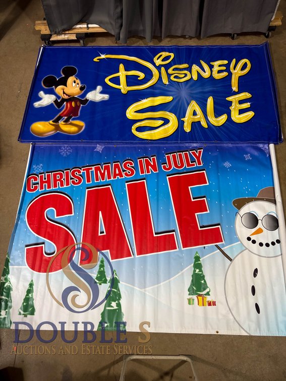 Disney and Christmas Sale Vinyl Banners with Grommets