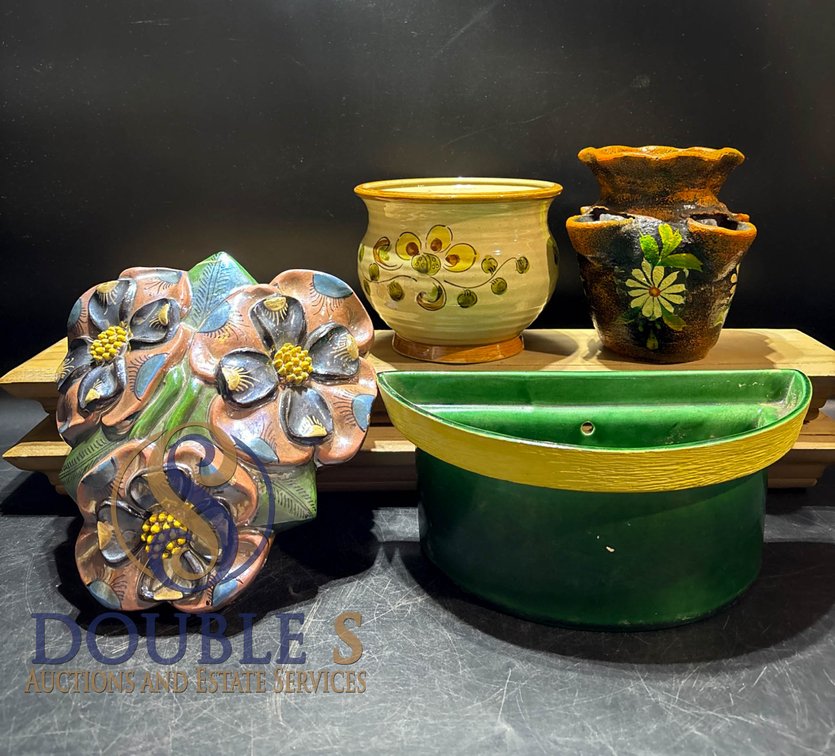Decorative Ceramic Items Featuring Flower and Planter Designs