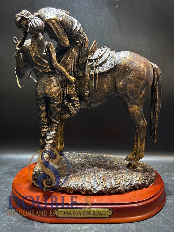 Western Moments 'One for the Road' Bronze-Look Resin Sculpture, 11 Inches Tall