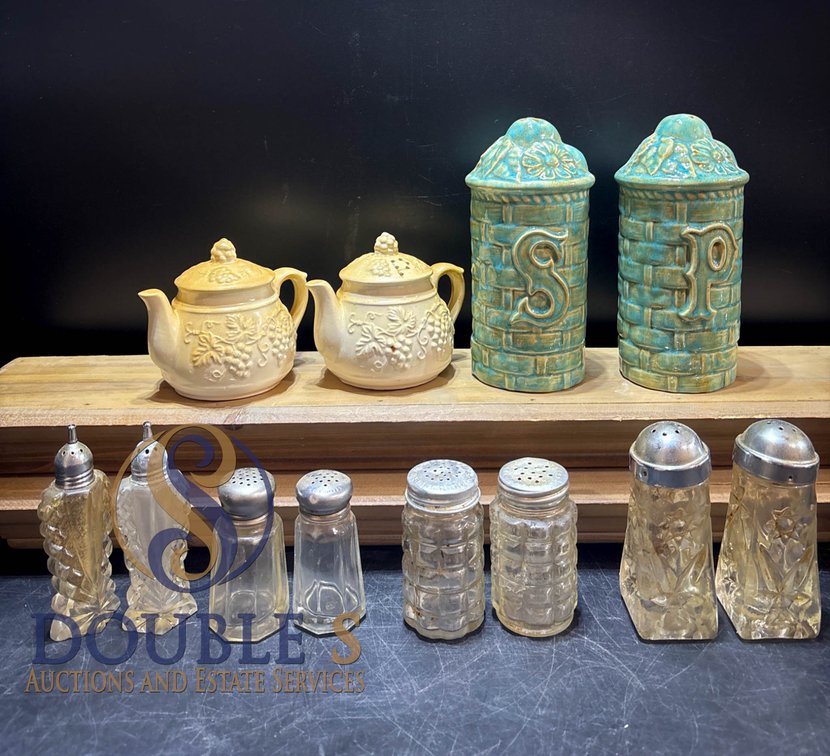 Ceramic and Glass Kitchenware Including Salt and Pepper Shakers