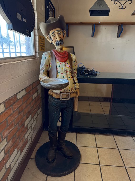 Painted Cowboy Statue, 67" Tall