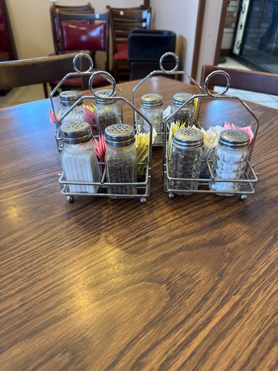 4 Condiment Caddies with Salt, Pepper Shakers, and Sweetener Packets