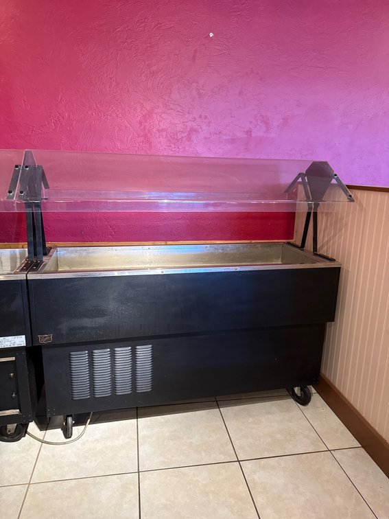Duke Refrigerated Buffet Serving Table with Acrylic Sneeze Guard - 58 L x 55H