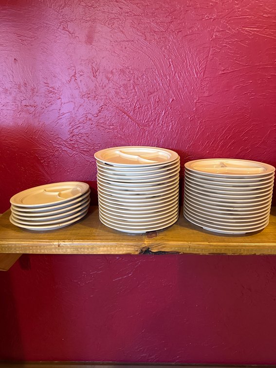 38 Beige Plastic Divided Plates