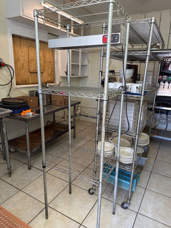 Metal Wire Shelf with Nemco Food Warmer Attachment