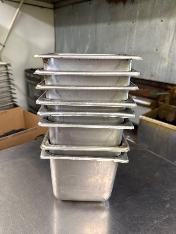 8 Metal Food Pans for Commercial Kitchen Use 6 x 7