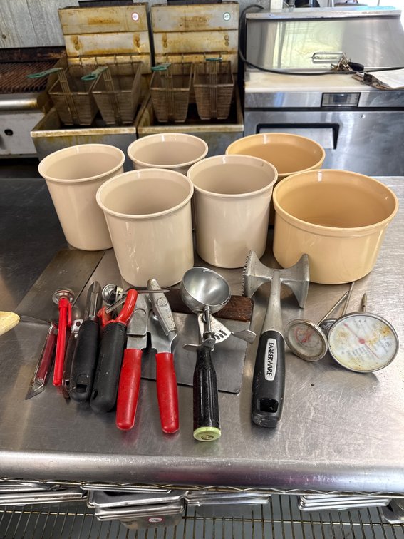 Plastic Ramekins and Assorted Kitchen Tools